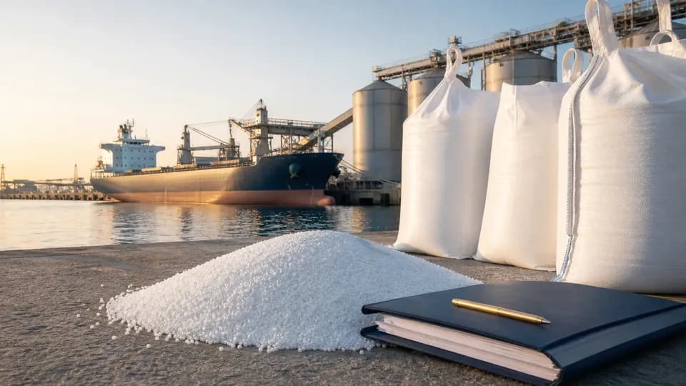Iranian urea 46 percent prepared for bulk and bagged delivery to Türkiye
